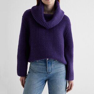 Express Ribbed Cowl Neck Chunky Sweater NWT